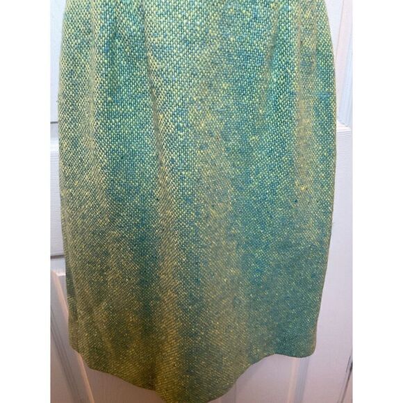 Miss Bergdorf Goodman Dress Set With Jacket Size Small Blue Yellow Spring - Picture 13 of 16